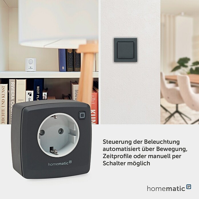 Homematic IP Funksteckdose Phasenabschnittdimmer HmIP-PDT-A (Anthrazit, 230 V) | BAUHAUS