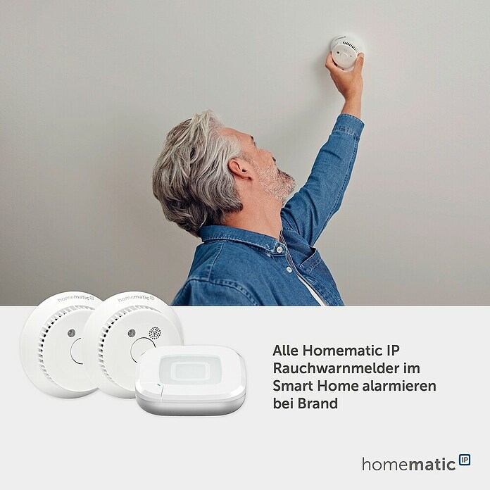 Homematic IP Starter-Set 2x Rauchmelder mit Access Point 2 HmIP-SK27 (Weiß) | BAUHAUS