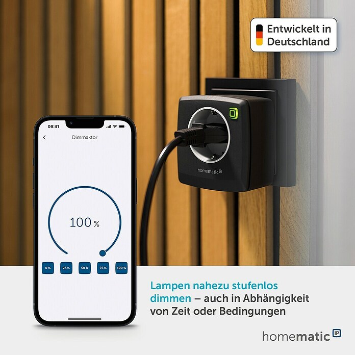 Homematic IP Funksteckdose Phasenabschnittdimmer HmIP-PDT-A (Anthrazit, 230 V) | BAUHAUS