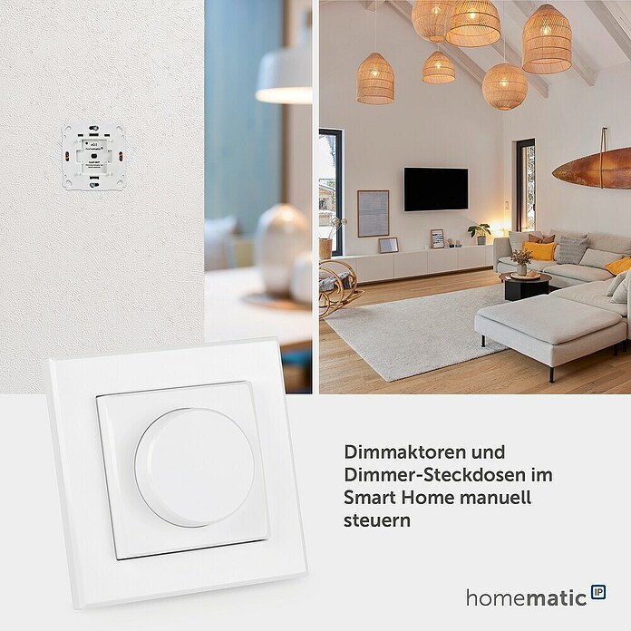 Homematic IP Funk-Wandtaster HmIP-WRCR (Weiß, Batteriebetrieben, 29 x 86 x 86 mm) | BAUHAUS