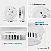 Homematic IP Rauchwarnmelder mit Q-Label (Durchmesser: 11,5 cm, Batterielaufzeit: 10 Jahre, Alarmsignal: 85 dB) | BAUHAUS