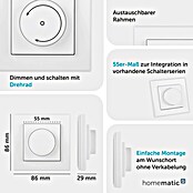 Homematic IP Funk-Wandtaster HmIP-WRCR (Weiß, Batteriebetrieben, 29 x 86 x 86 mm) | BAUHAUS