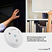 Homematic IP Alarmsirene (Batteriebetrieben, Alarmsignal: 90 dB, Ø x H: 12,4 x 4,5 cm)