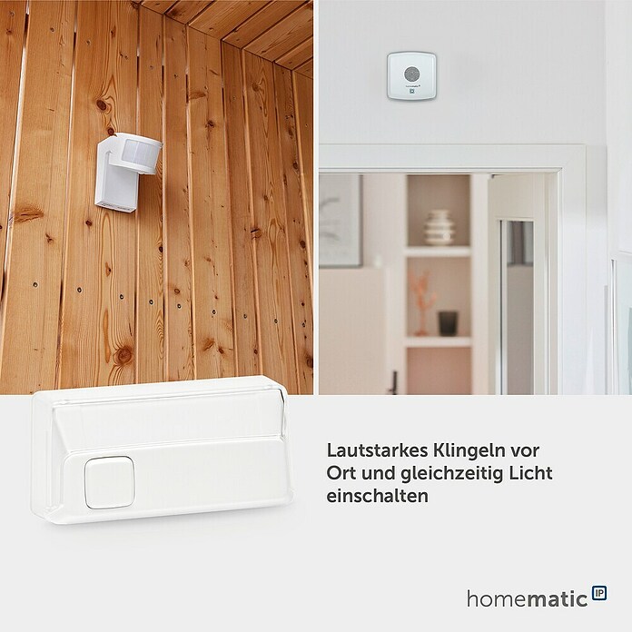 Homematic IP Klingeltaster (Weiß, 9,3 x 12,2 x 3,6 cm, Kunststoff) | BAUHAUS