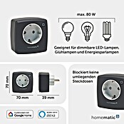 Homematic IP Funksteckdose Phasenabschnittdimmer HmIP-PDT-A (Anthrazit, 230 V) | BAUHAUS
