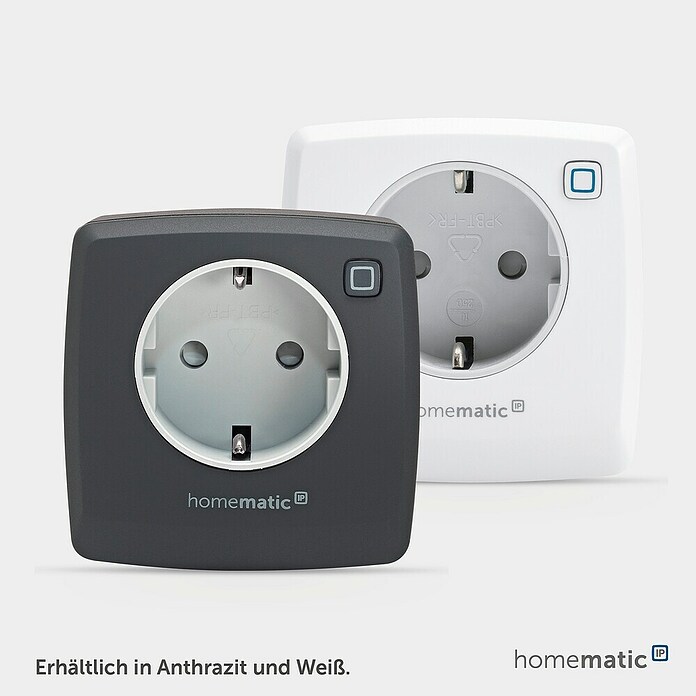 Homematic IP Smart-Steckdose HmIP-PS-2-A (IP20, Anthrazit, 3 680 W, 13 A) | BAUHAUS