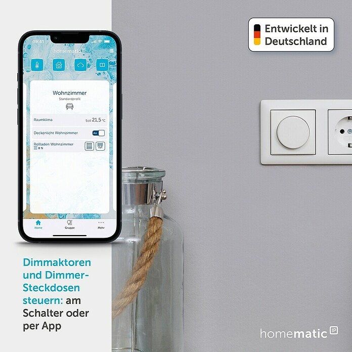Homematic IP Funk-Wandtaster HmIP-WRCR (Weiß, Batteriebetrieben, 29 x 86 x 86 mm) | BAUHAUS