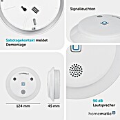 Homematic IP Alarmsirene (Batteriebetrieben, Alarmsignal: 90 dB, Ø x H: 12,4 x 4,5 cm)