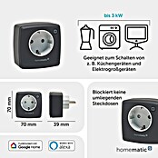 Homematic IP Smart-Steckdose HmIP-PS-2-A (IP20, Anthrazit, 3 680 W, 13 A) | BAUHAUS