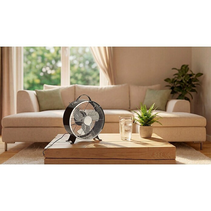 Voltomat Namizni ventilator Retro  (Barva: Črna, Premer: 25 cm) | 3443 - Tisch/Standventilatoren QM | CBLB - Ventilatoren Qualitätsmarke | CBL - Ventilatoren | CB - Elektroinstallation | C - Elektro | BAUHAUS
