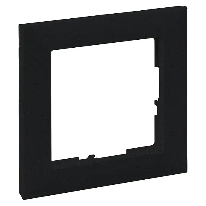 Legrand Suno Marco - Negro, Modelo de mecanismos: x 1, Plástico, Colocar - Marco cuadrado negro mate texturizado para componente eléctrico.