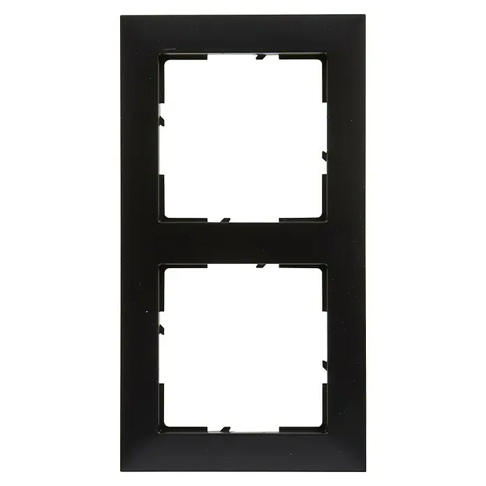 Legrand Suno Marco - Negro, Modelo de mecanismos: x 2, Plástico, Colocar - Marco doble negro de plástico para interruptores o enchufes.