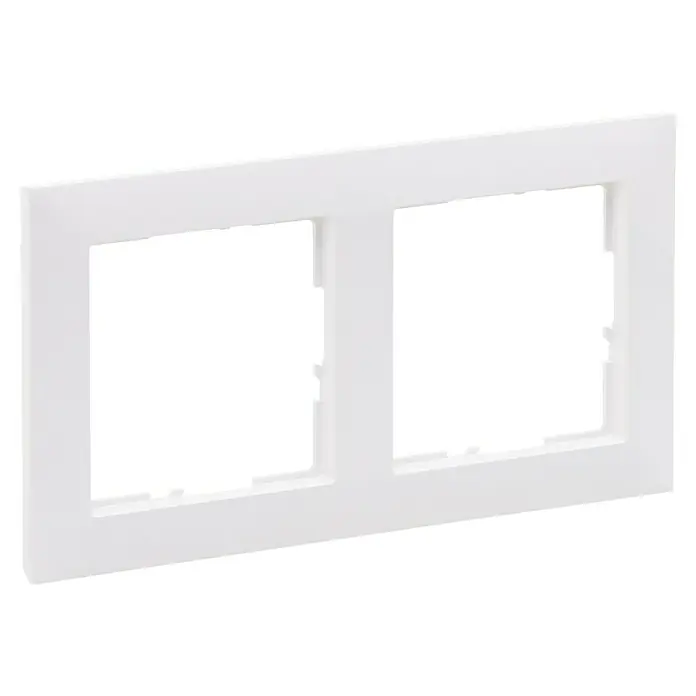 Legrand Suno Marco - Blanco, Modelo de mecanismos: x 2, Plástico, Colocar - Marco doble blanco para interruptores o enchufes eléctricos.