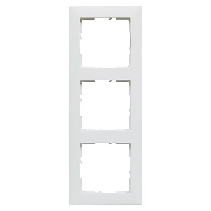 Legrand Suno Marco - Blanco, Modelo de mecanismos: x 3, Plástico, Colocar - Marco blanco de plástico de tres módulos para interruptores o tomas de corriente.