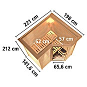 Karibu Massivholzsauna Sahib 1