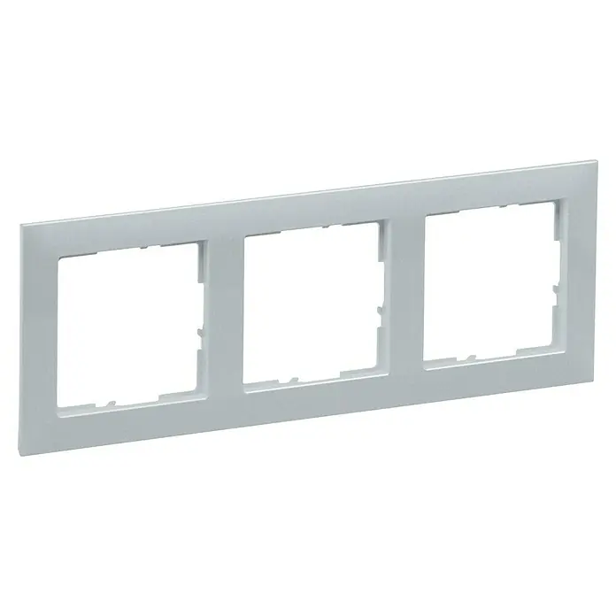 Legrand Suno Marco - Aluminio, Modelo de mecanismos: x 3, Plástico, Colocar - Marco triple gris claro para interruptores eléctricos.