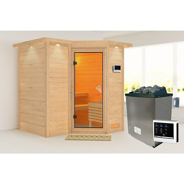 Karibu Massivholzsauna Sahib 1