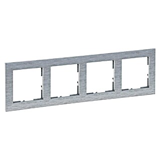 Legrand Suno Marco (Aluminio, Cepillado, Modelo de mecanismos: x 4, Plástico, Colocar)