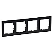 Legrand Suno Marco (Negro, Cepillado, Modelo de mecanismos: x 4, Plástico, Colocar) | BAUHAUS