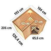 Karibu Massivholzsauna Sahib 1