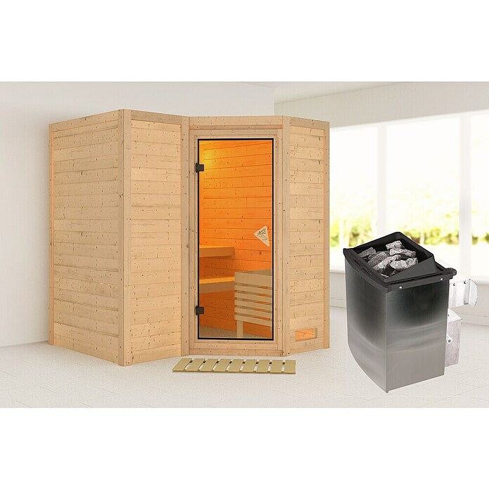 Karibu Massivholzsauna Sahib 1