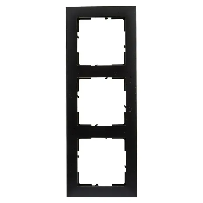 Legrand Suno Marco - Negro, Modelo de mecanismos: x 3, Plástico, Colocar - Marco triple negro con tres orificios para interruptores o enchufes.