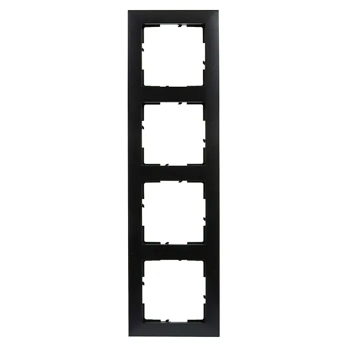 Legrand Suno Marco - Negro, Modelo de mecanismos: x 4, Plástico, Colocar - Marco de montaje cuádruple negro para módulos eléctricos.