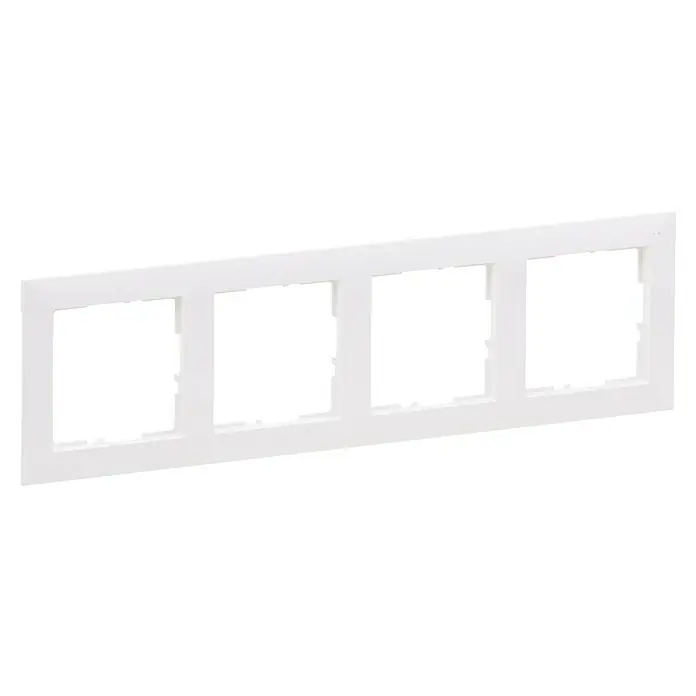 Legrand Suno Marco - Blanco, Modelo de mecanismos: x 4, Plástico, Colocar - Marco blanco de 4 módulos para interruptores o enchufes eléctricos.