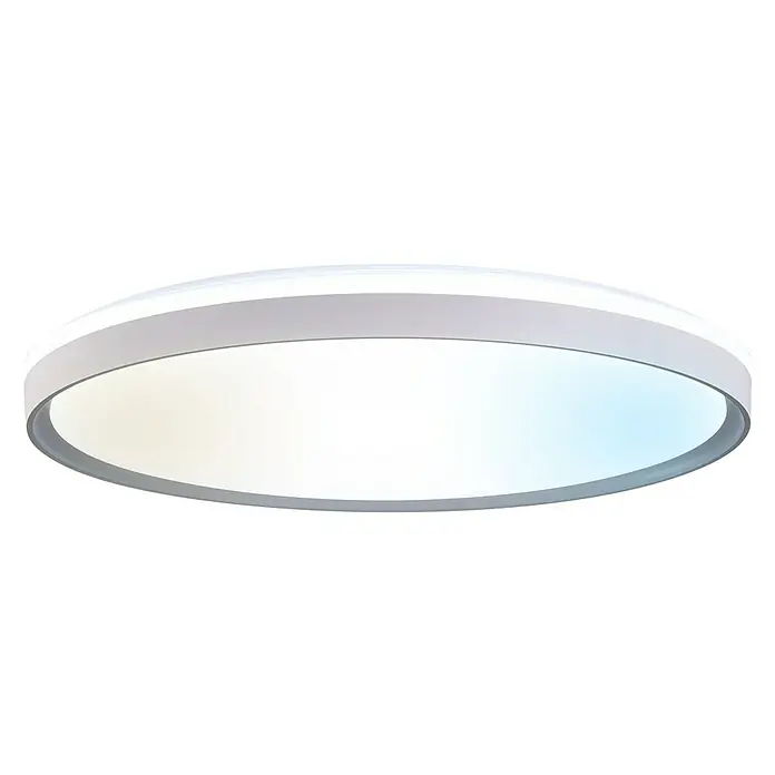 Led Hispania Plafón LED redondo Rinia - 40 W, Ø x Al: 500 cm x 90 mm, Gris metálico, Blanco frío - Plafón LED redondo blanco de montaje en superficie.