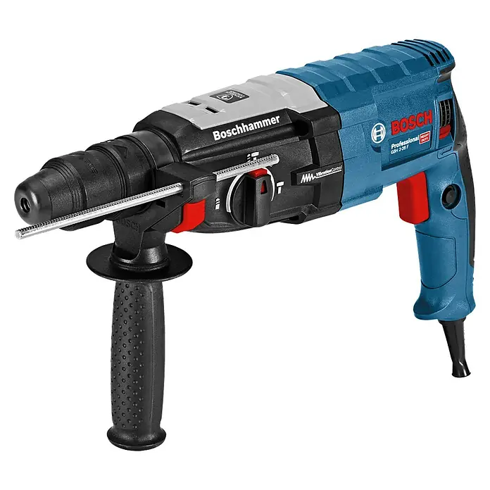 Bosch Professional Bohrhammer GBH 2-28 F - 880 W, 3,2 J, SDS-Plus-Aufnahme - Professioneller blau-schwarzer Boschhammer Bohrhammer mit Tiefenanschlag und Zusatzhandgriff.