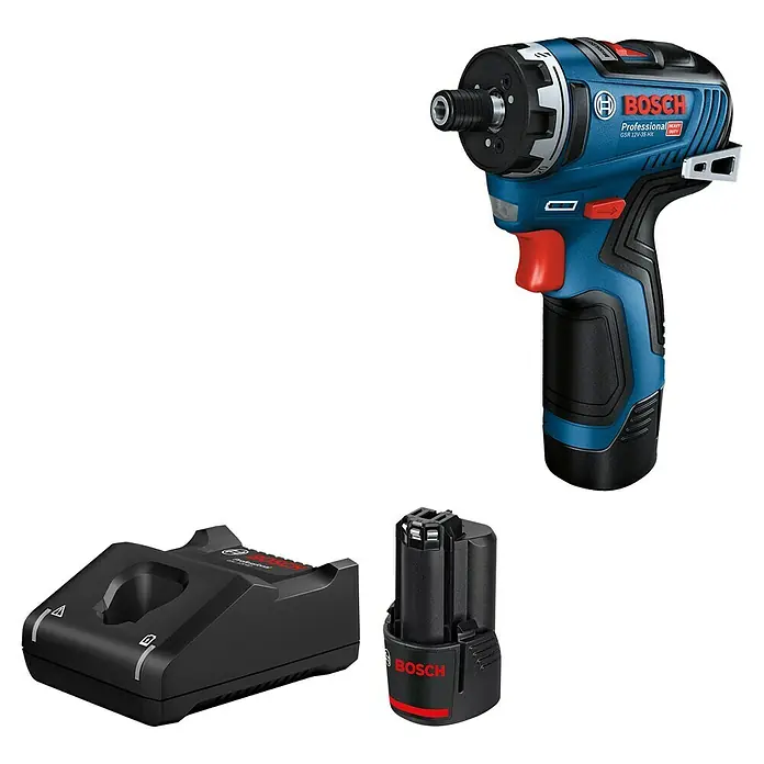 Bosch Professional AMPShare 18V Akku-Bohrschrauber-Set GSR 12V-35 HX PRO 2X3.0AH - 12 V, 2 Akkus, 35 Nm, 6 -tlg. - Bosch blau-schwarzer Akku-Schrauber-Satz mit Ladegerät und Akku.