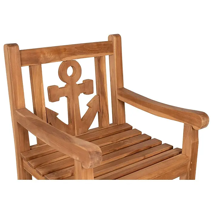 Bene Living Gartenstuhl Anker - Teakholz, Natur, B x T x H: 60 x 60 x 91 cm