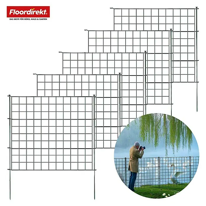 Floordirekt Zaun-Set Pablo 5-teilig Anthrazit - 77,5 x 99 cm, Anthrazit