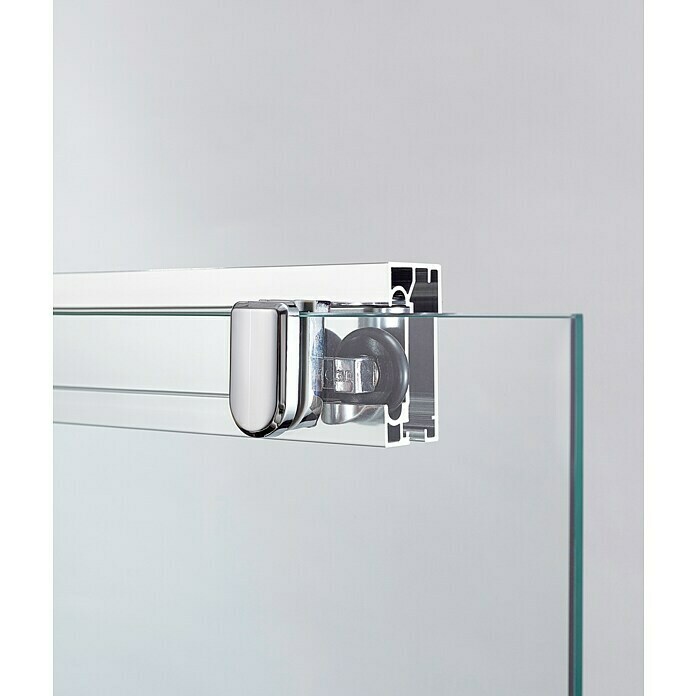 GME Mampara de ducha frontal Basic (An x Al: 175 x 195 cm, Anodizado, 6 mm, Plata brillo)