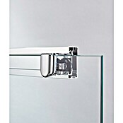 GME Mampara de ducha frontal Basic (An x Al: 140 x 195 cm, Anodizado, 6 mm, Plata brillo)