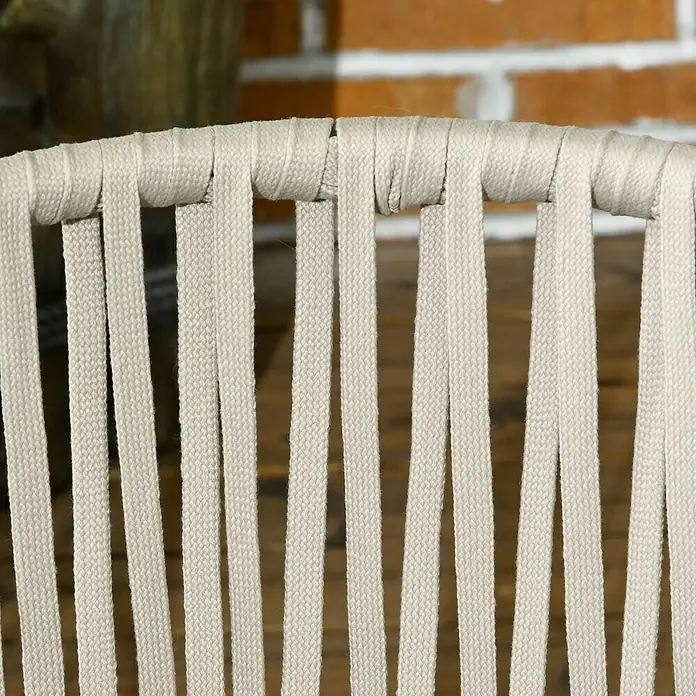 Outsunny Gartenstuhl-Set 2 teilig. - 2 Stk., Stahl, Polyethylen, Polyester, Schaumstoff, Beige