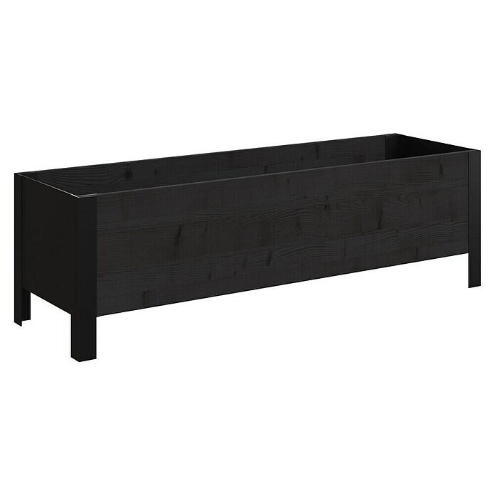 Upyard Macetero para plantas Modernbox Niedrig (118 x 36 x 32 cm, Madera, Negro) | BAUHAUS