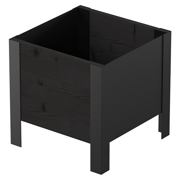 Upyard Pflanzkasten Modernbox niedrig (36 x 36 x 32 cm, Holz, Schwarz) | BAUHAUS