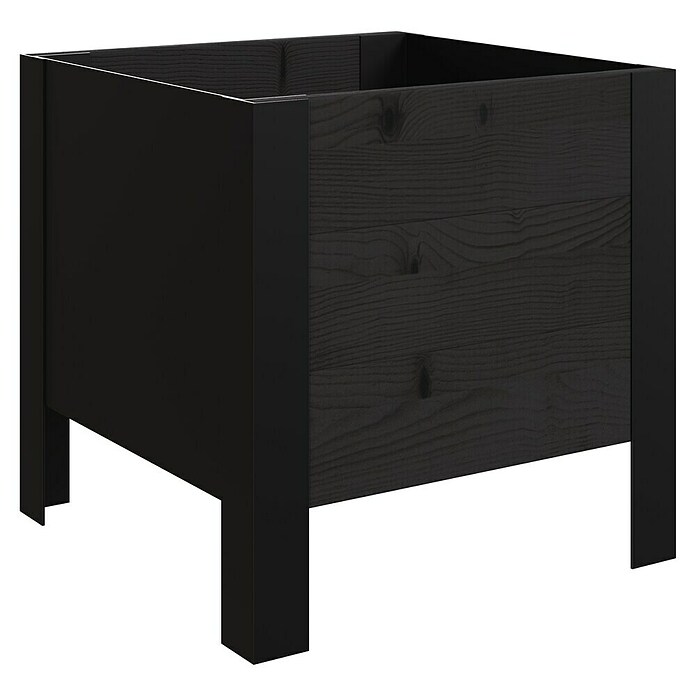 Upyard Pflanzkasten Modernbox niedrig (36 x 36 x 32 cm, Holz, Schwarz) | BAUHAUS