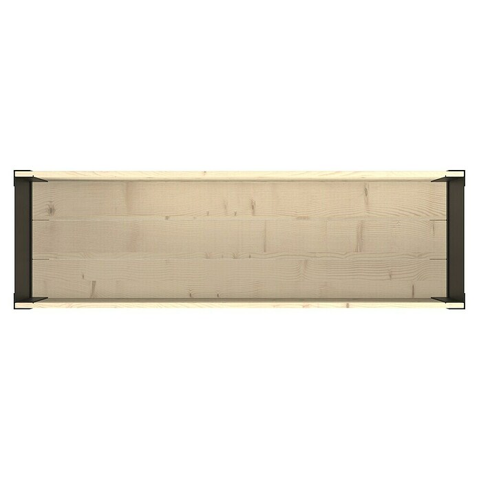 Upyard Pflanzkasten Modernbox niedrig (118 x 36 x 32 cm, Holz, Natur/Schwarz) | BAUHAUS