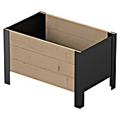 Upyard Pflanzkasten Modernbox niedrig (58 x 36 x 32 cm, Holz, Braun/Schwarz) | BAUHAUS