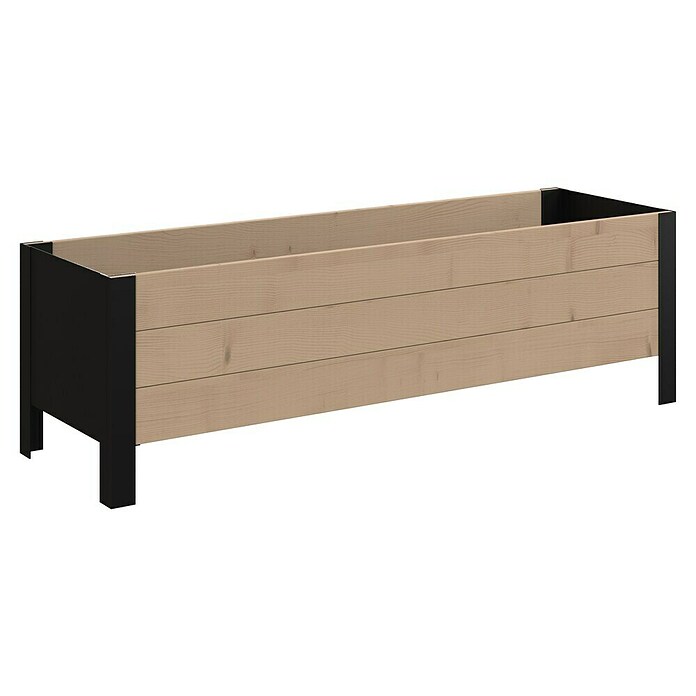 Upyard Pflanzkasten Modernbox niedrig (118 x 36 x 32 cm, Holz, Braun/Schwarz) | BAUHAUS