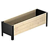 Upyard Pflanzkasten Modernbox niedrig (118 x 36 x 32 cm, Holz, Natur/Schwarz) | BAUHAUS