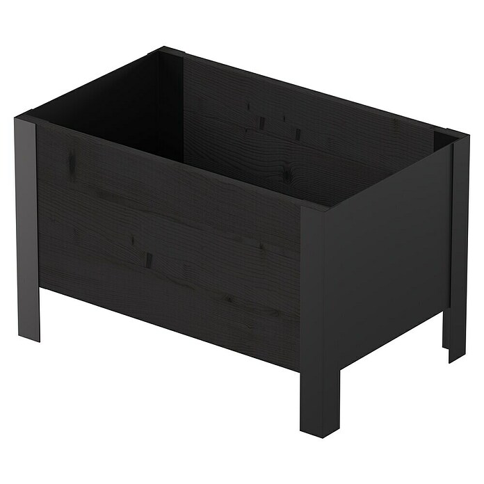 Upyard Pflanzkasten Modernbox niedrig (58 x 36 x 32 cm, Holz, Schwarz) | BAUHAUS