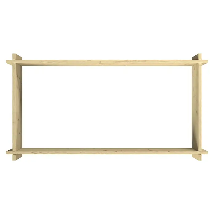 Upyard Hochbeet Multibox - L x B x H: 119 x 59,5 x 29,5 cm, Holz, Natur - Heller Holzrahmen oder offenes Regalgestell aus Naturholz.