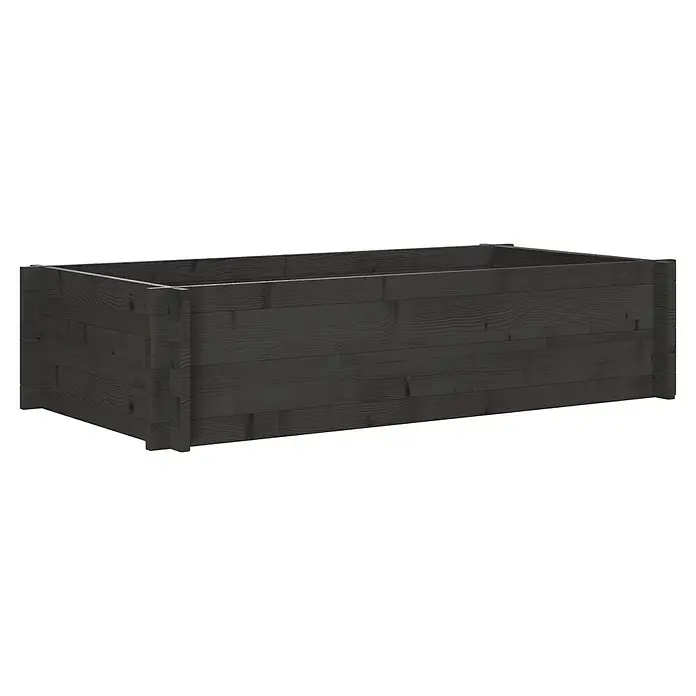 Upyard Hochbeet Multibox - L x B x H: 119 x 59,5 x 29,5 cm, Holz, Schwarz - Rechteckiges Hochbeet aus dunklem Holz.