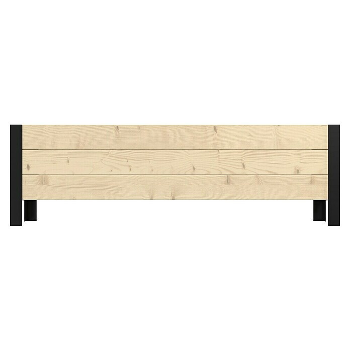 Upyard Pflanzkasten Modernbox niedrig (118 x 36 x 32 cm, Holz, Natur/Schwarz) | BAUHAUS