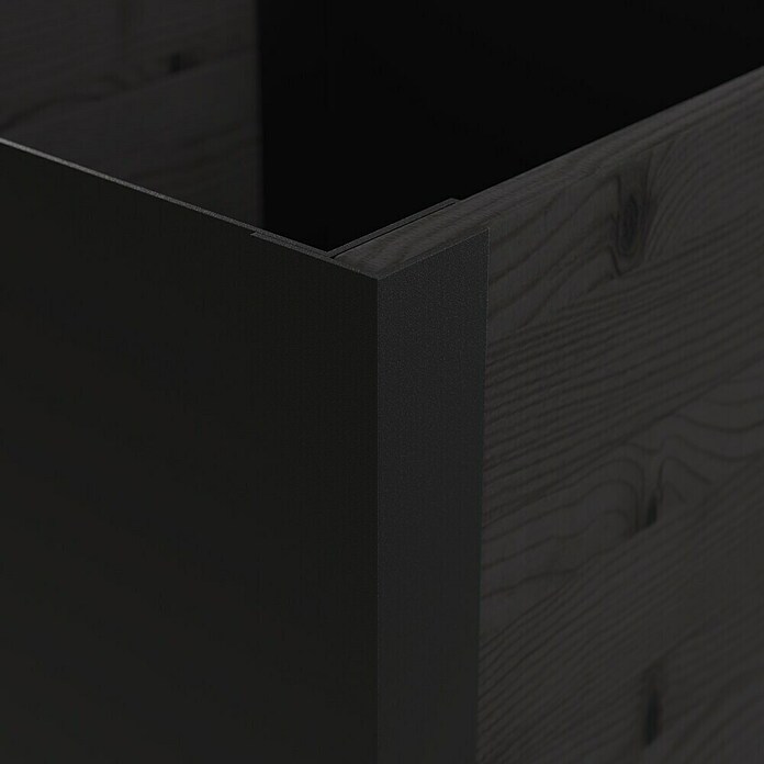 Upyard Pflanzkasten Modernbox niedrig (36 x 36 x 32 cm, Holz, Schwarz) | BAUHAUS