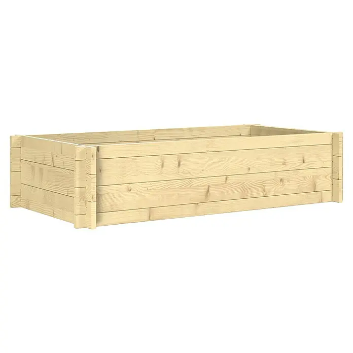 Upyard Hochbeet Multibox - L x B x H: 119 x 59,5 x 29,5 cm, Holz, Natur - Leerer, rechteckiger Pflanzkasten aus hellem Holz.
