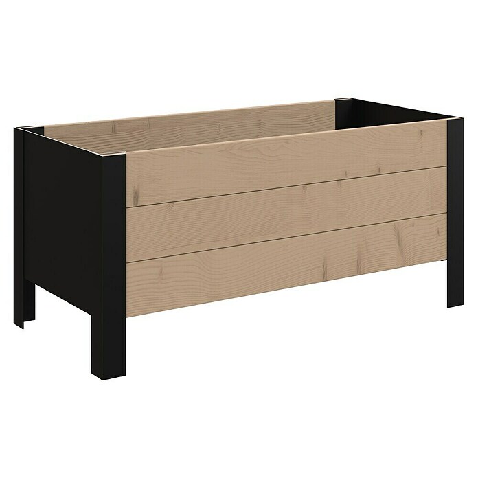 Upyard Pflanzkasten Modernbox niedrig (78 x 36 x 32 cm, Holz, Braun/Schwarz) | BAUHAUS